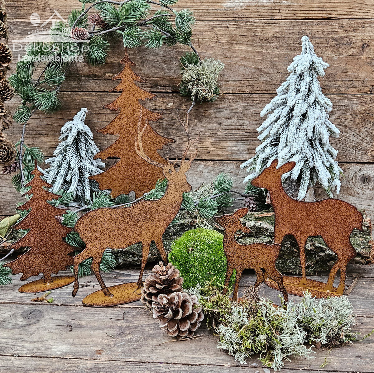 Aufsteller Reh-Hirsch 5er Set groß